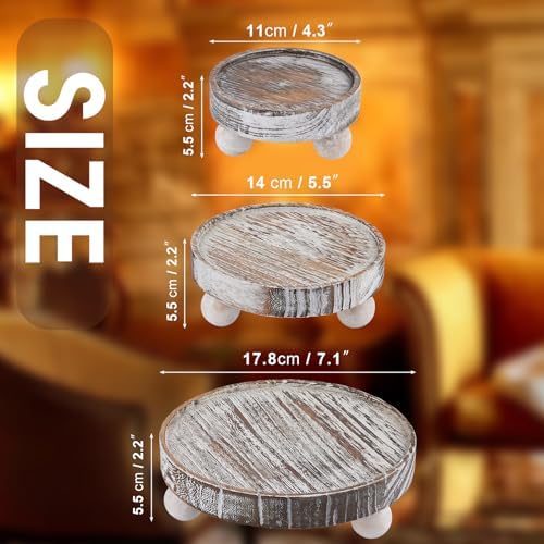 3PCS Wood Risers Decor Mini Stool Display Stand Farmhouse Style