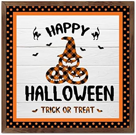 Happy Halloween Wood Framed Wall Decor Sign