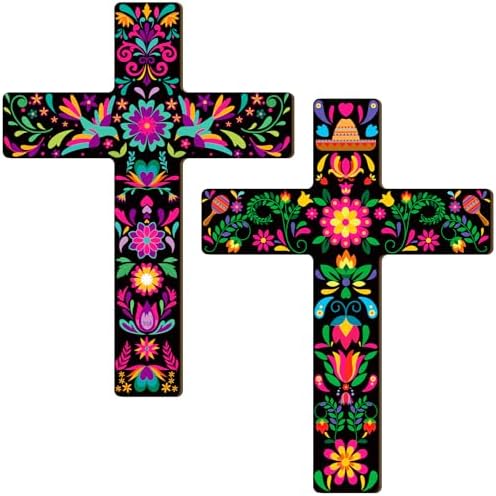 Pinkunn 2 Pcs Mexican Cross Wall Decor Decorations