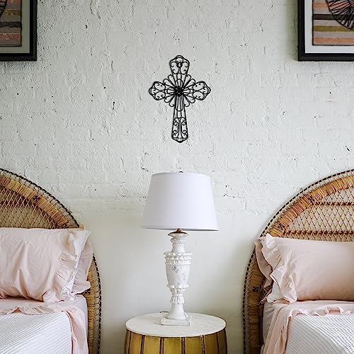 RELY Black Wall Cross 14x10 Inch Metal Decor 1