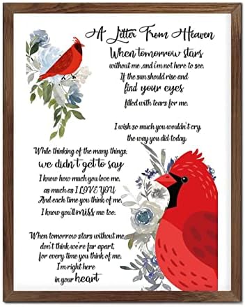Sympathy Gift Sign with Cardinals Wooden Wall Plaque