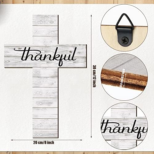 Yookeer 3 Piece Grateful Cross Wall Decor