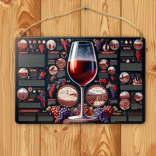 Sommeliers Choice Red Wine Guide Wooden Wall Sign