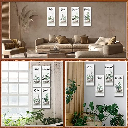 Tatuo 4 Piece Green Bathroom Wall Decor Signs