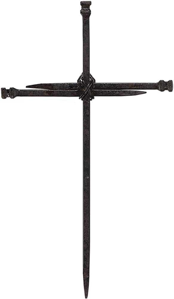 Dicksons Medium Three Driven Nails Brown Rust Look Wall Cross