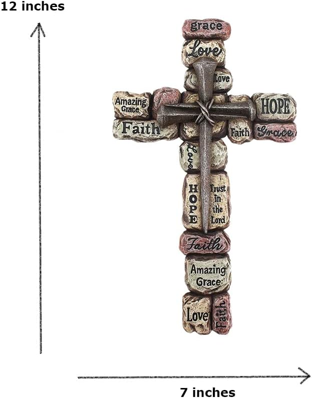 Comfy Hour Faith and Hope Wall Cross 12 Inch