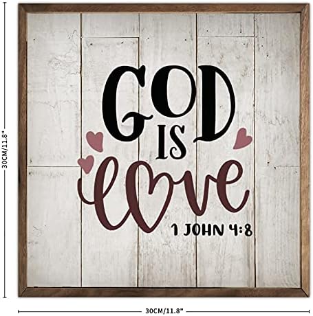 God Is Love Frame Wood Sign 1 John 4 8 Christian Wall Art