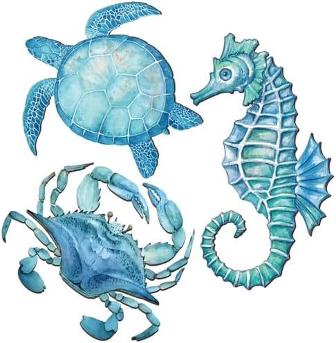 3 Pcs Ocean Style Wall Decor Sea Life Collection