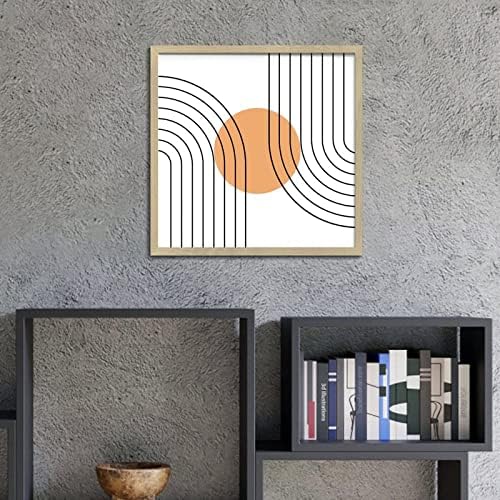 Geometry Orange Wood Wall Decor Sign 12x12in