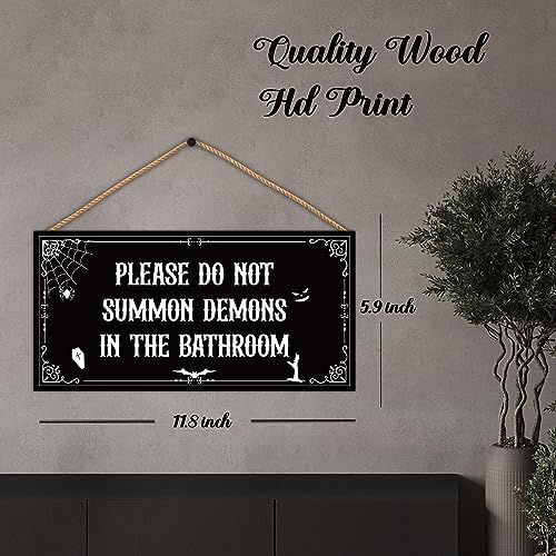 Vintage Funny Gothic Halloween Wooden Wall Sign