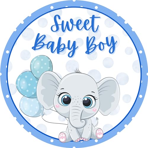 Sweet Baby Boy Elephant Decor Sign