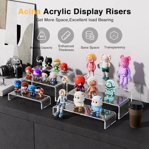 Acina 6Pcs Acrylic Display Risers for Collectibles