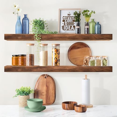 Sorbus 35-inch Solid Wood Floating Shelves Set of 2