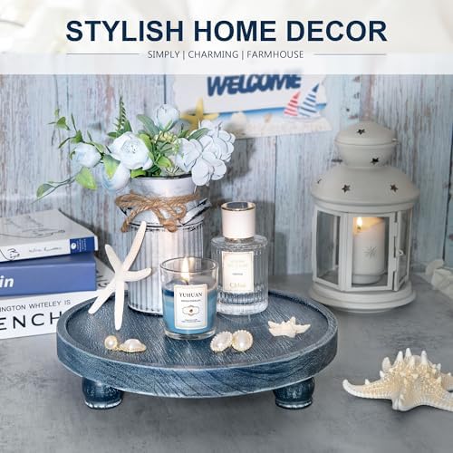 EOSAHR Blue Wood Display Risers for Home Decor