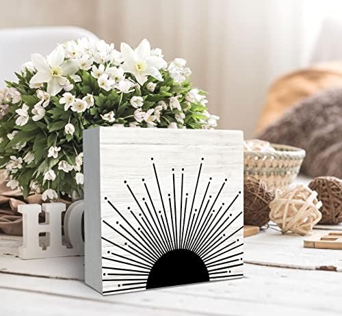 SRADMO Abstract Boho Wood Box Sign Decor
