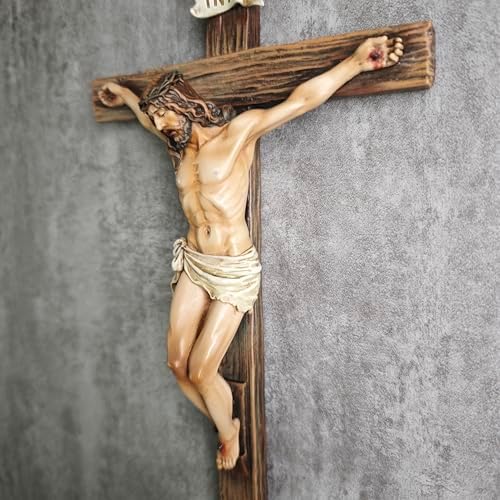 BC Catholic Crucifix Wall Cross 10 Inch Renaissance Sculpture