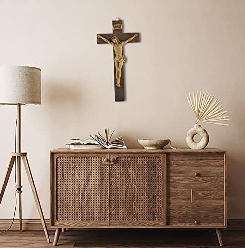 MeritMode 91 Inch Jesus Crucifix Wall Art - Handcrafted Resin Wall Cross