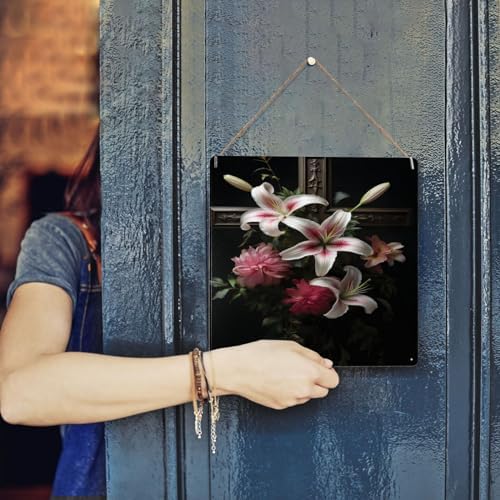 Timeless Elegance Floral Cross Tin Sign Wall Art