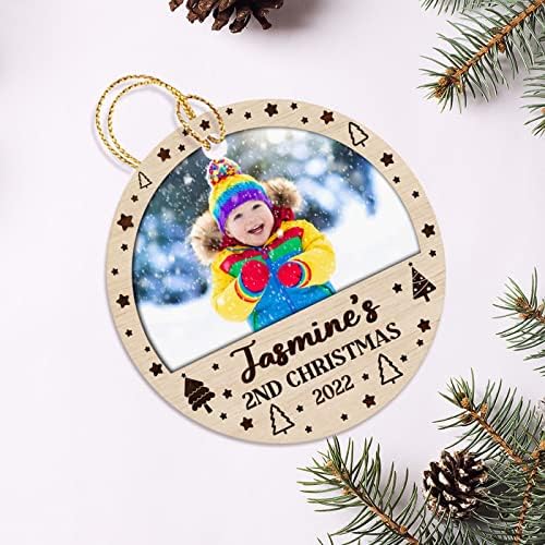 Personalized Babys Second Christmas Ornament with Photo