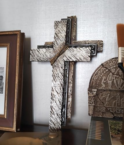 Eagrafts Wood Texture Resin Wall Cross