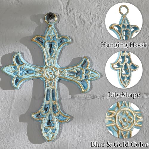 3 Pcs Cast Iron Crosses Wall Decor Set