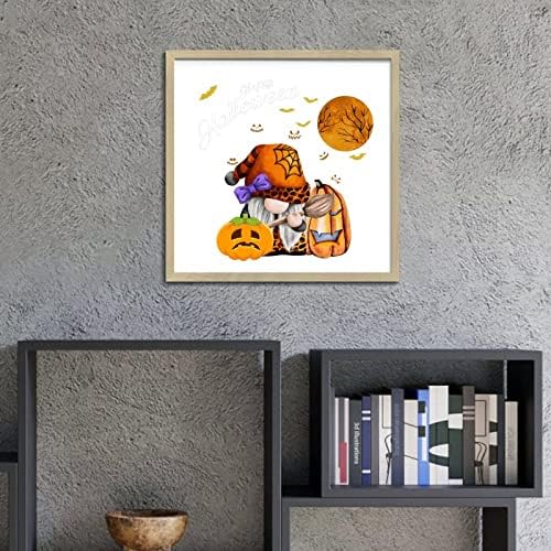 Fall Gnome Halloween Wood Sign 12x12in