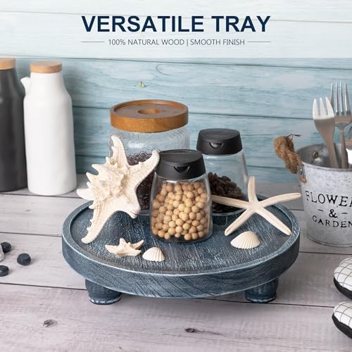EOSAHR Blue Wood Display Risers for Home Decor
