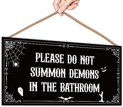 Vintage Funny Gothic Halloween Wooden Wall Sign