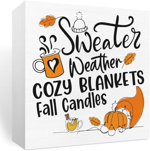 7x7 Inch Autumn Home Decor Sign Fall Wall Decor