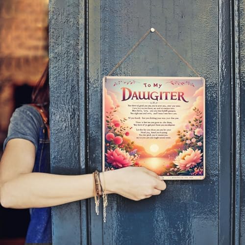 Floral Sunrise Metal Wall Art Sign for Daughters Room