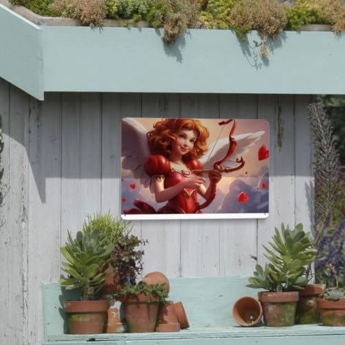 Enchanting Cupid Charm Tin Sign 12x8inch