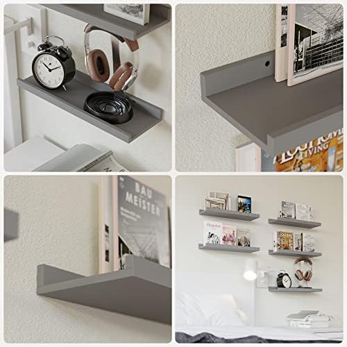 RICHER HOUSE Floating Wall Shelves Set - Grey