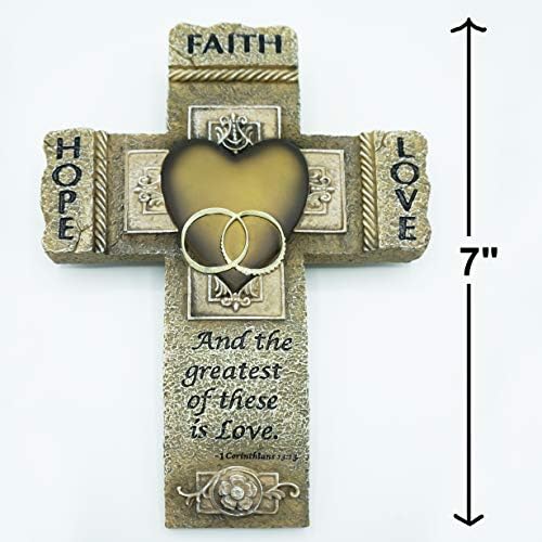 Faith Hope Love Marriage Wall Cross by Abbey CA Gift