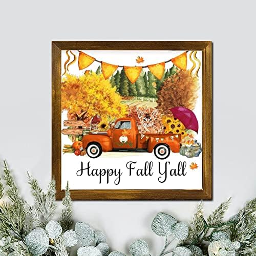 Happy Fall Yall Farm Pumpkin Orange Wall Sign