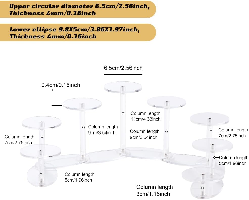 Acrylic Display Riser Stands 8-Tier Adjustable