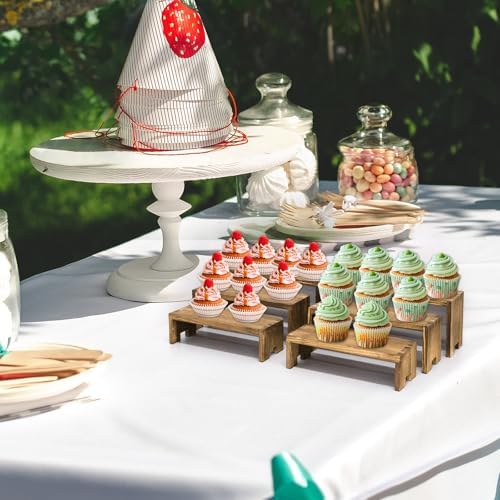 Yikaroeli 6 Piece 3 Tier Wooden Display Riser Stand