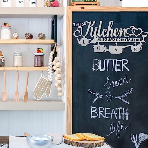 Metal Kitchen Wall Decor with Love Phrase Sign