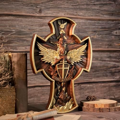 Bgcopper Saint Michael Cross Wall Decor 10 Inch