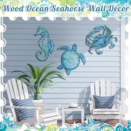 3 Pcs Ocean Style Wall Decor Sea Life Collection