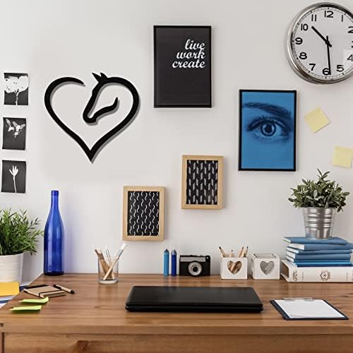Sturdy Metal Horse Heart Wall Decor Black