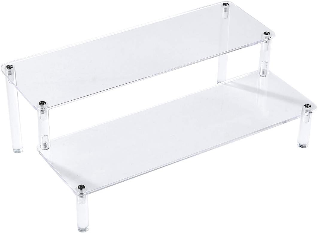 BYCY Acrylic 2-Tier Display Shelf for Jewelry and Cosmetics