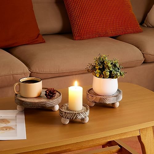 3PCS Wood Risers Decor Mini Stool Display Stand Farmhouse Style