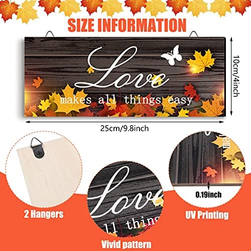 4 Piece Fall Door Decoration Maple Leaf Wood Signs