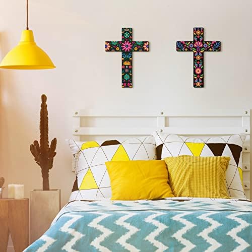 Pinkunn 2 Pcs Mexican Cross Wall Decor