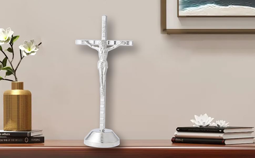 Imerance Small Silver Wall Cross Decor