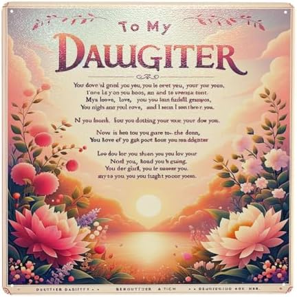 Floral Sunrise Metal Wall Art Sign for Daughters Room