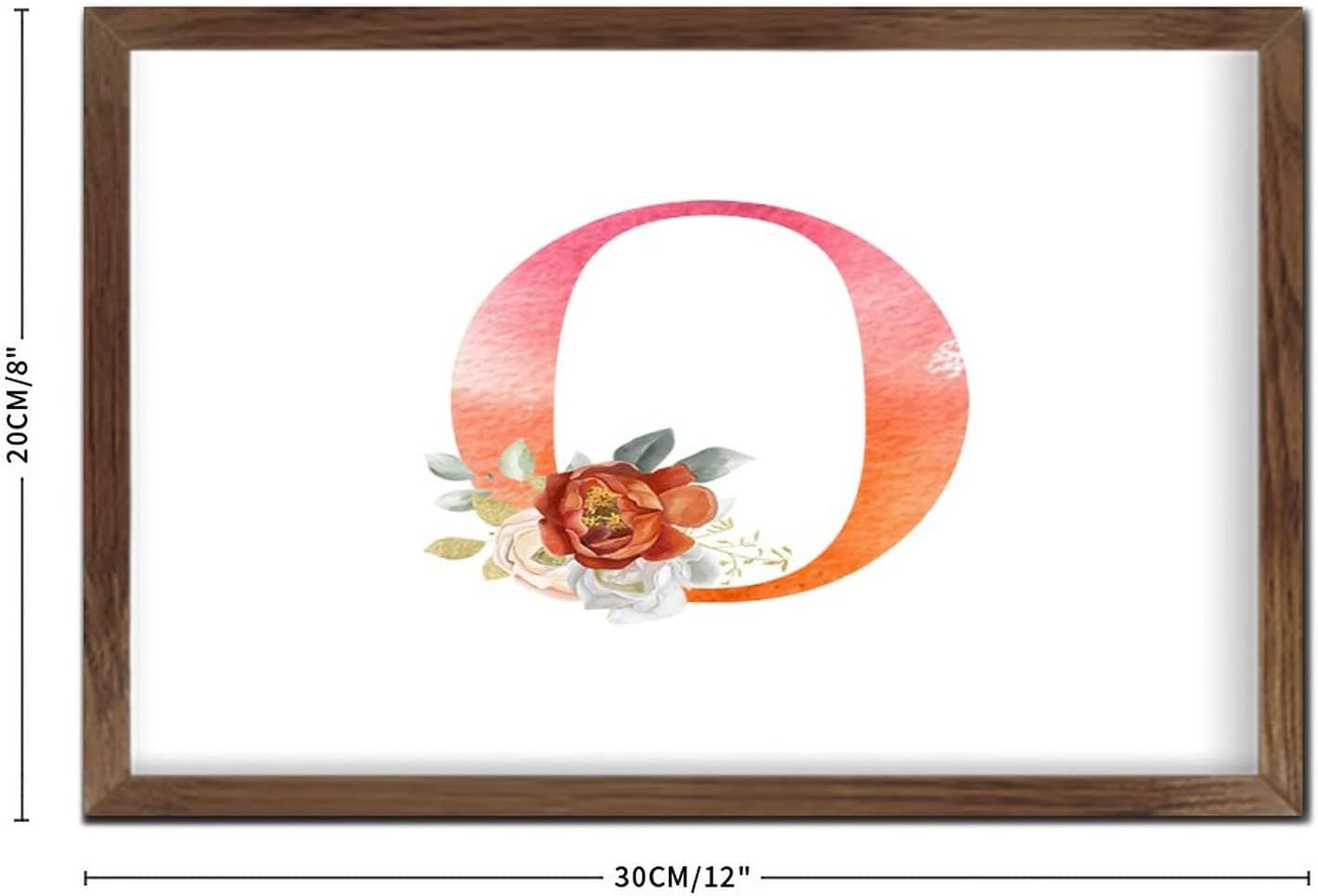Cute Wooden Monogram Sign with Flowers Pattern