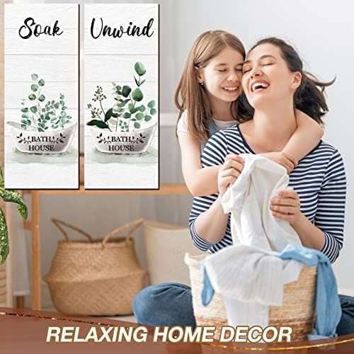 Tatuo 4 Piece Green Bathroom Wall Decor Signs