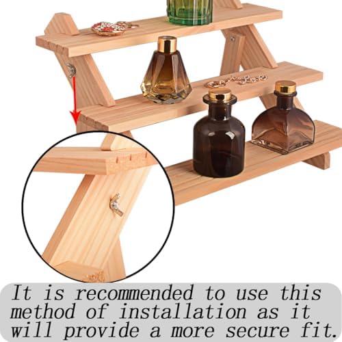 Wooden 3 Tier Display Riser for Perfume and Decor