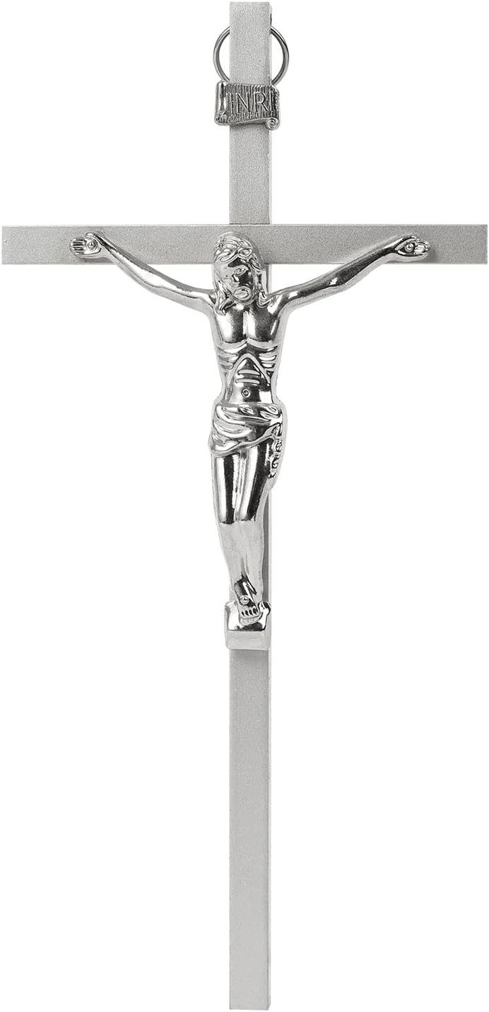 VINETEN 8 Inch Silver Crucifix Wall Cross